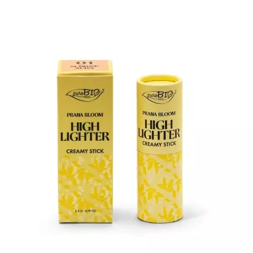 PRANA BLOOM HIGHLIGHTER STICK Illuminates the complexion, easy application M024 8051411366447 PRANA BLOOM HIGHLIGHTER STICK 01 SUNRISE AURA pack.jpg