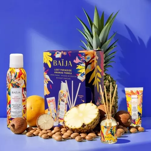 COFFRET LOST PARADISE NOEL 24 Mousse de douche 200ml + crème mains+ bouquet 50ml 9302000046103_2.jpg